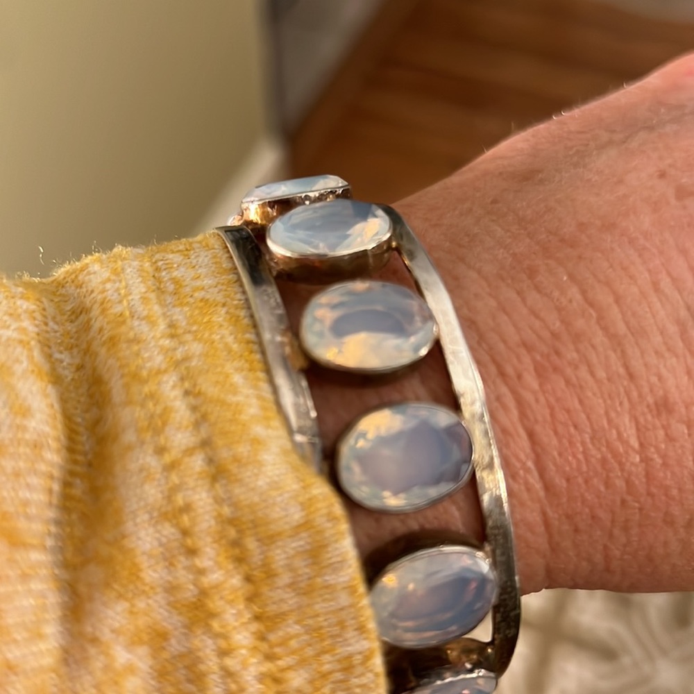 Sterling silver 925 moonstone bangle